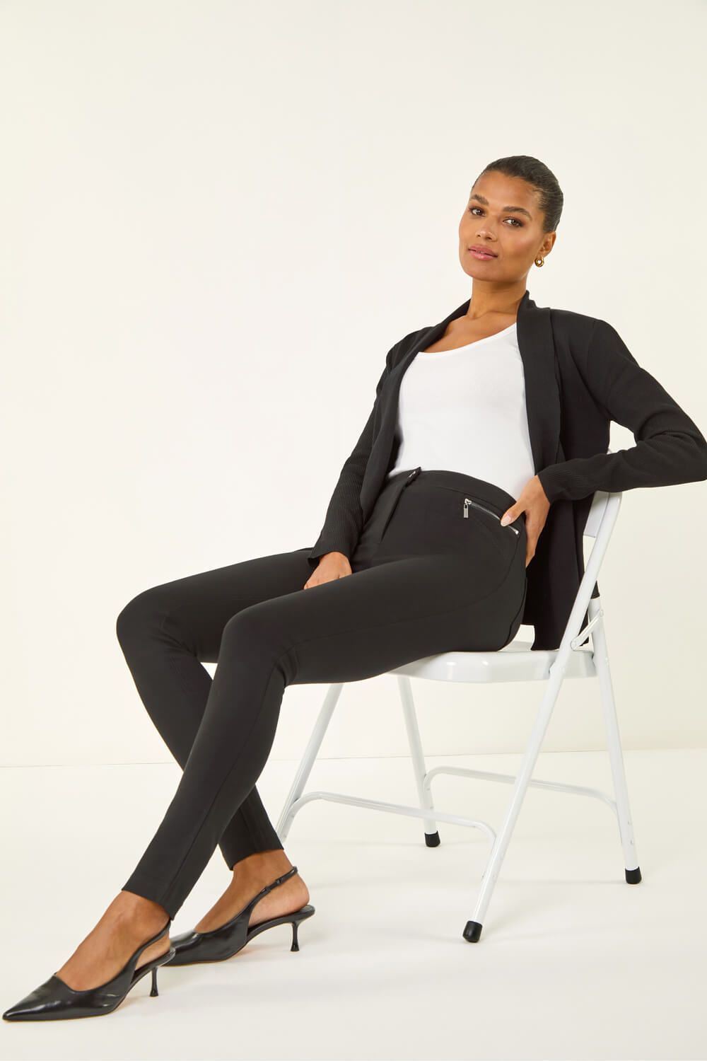 Roman Zip Detail Stretch Trouser
