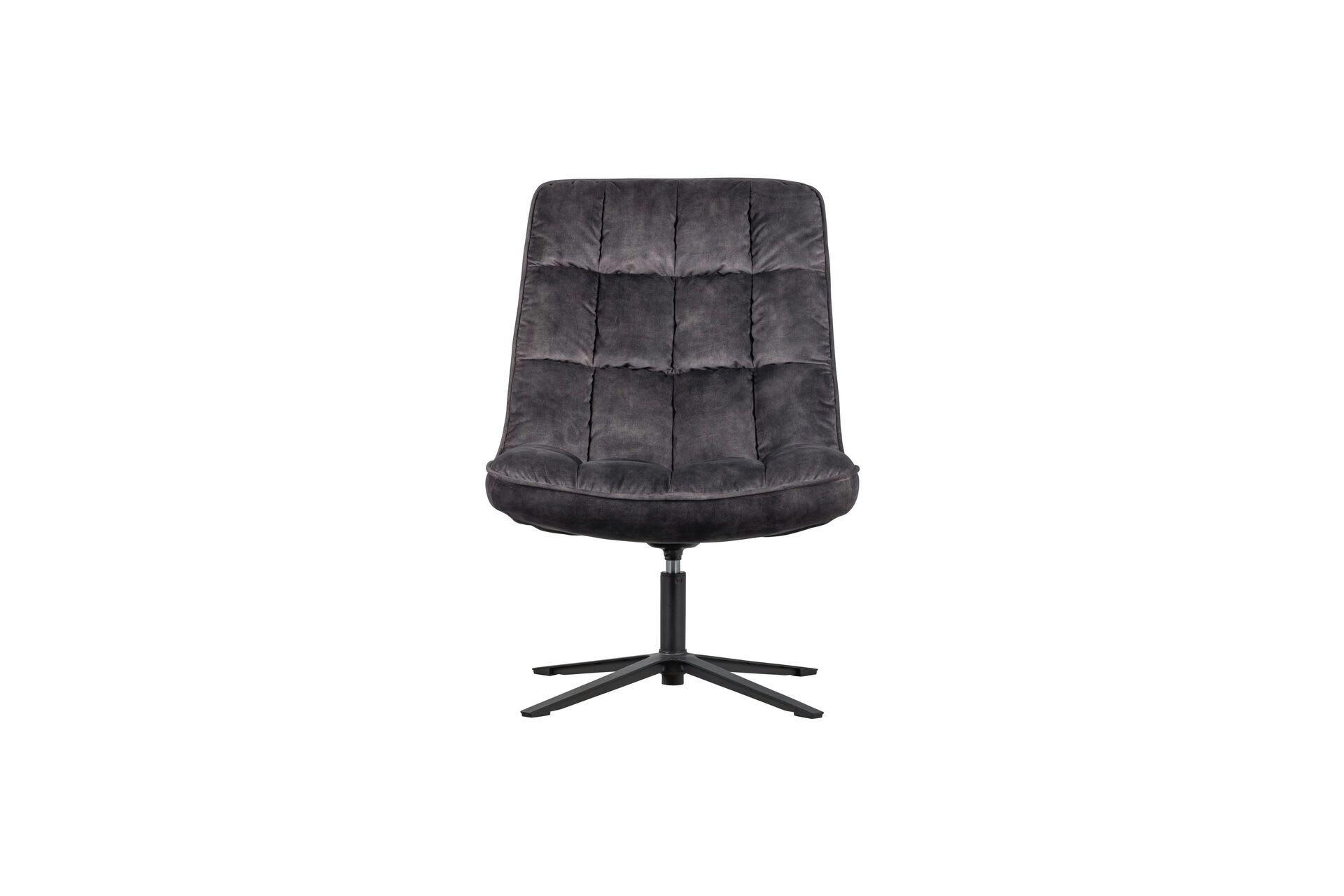 JOB - Fauteuil en velour anthracite