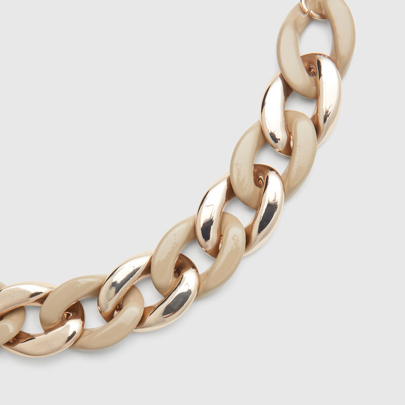 Gold and beige chain bracelet