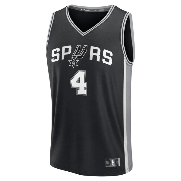 De'Aaron Fox San Antonio Spurs  Fast Break Replica Player Jersey - Icon Edition - Black