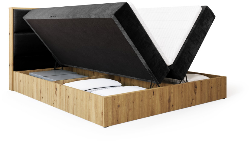 Łóżko kontynentalne 140x200cm z pojemnikiem na pościel LOFT