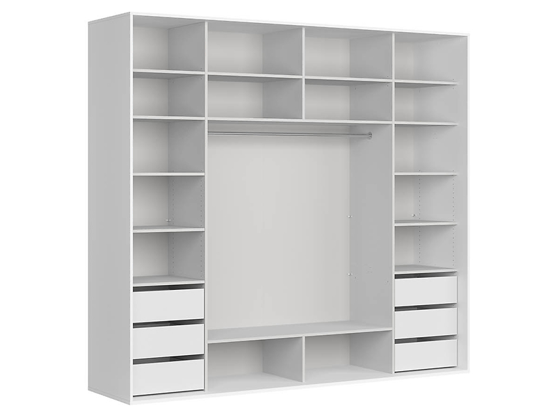 Szafa przesuwna Flex 260 cm z lustrem biała
