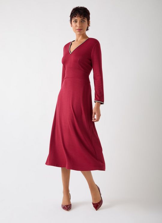 Astrid Rio Red Viscose Ponte Dress