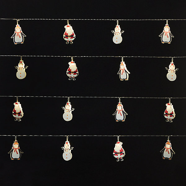 Guirlande lumineuse LED intérieure blanc froid et blanc chaud câble transparent 3,15 m décor personnage