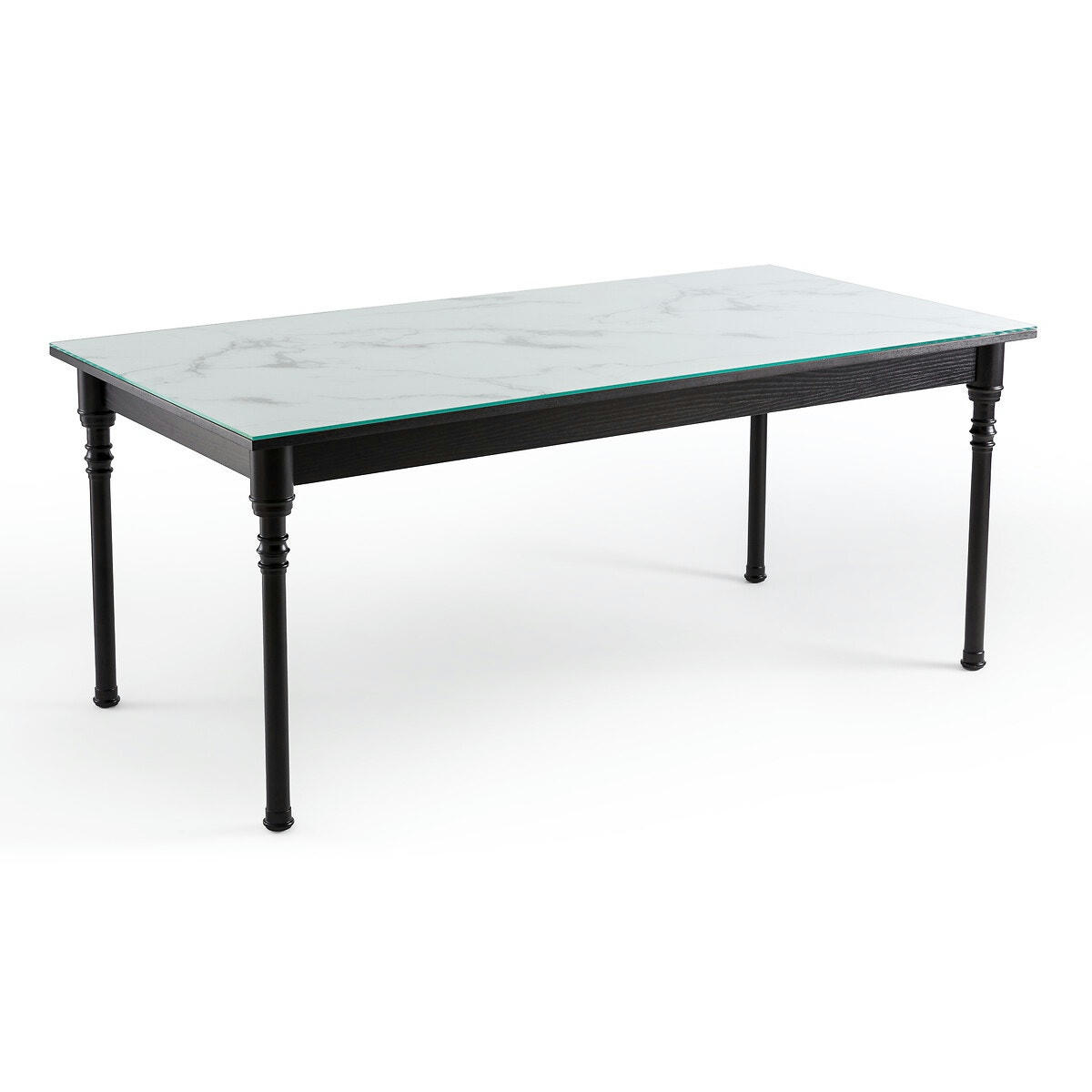 Table de repas 6/8 couverts imprimé marbre, Oprah