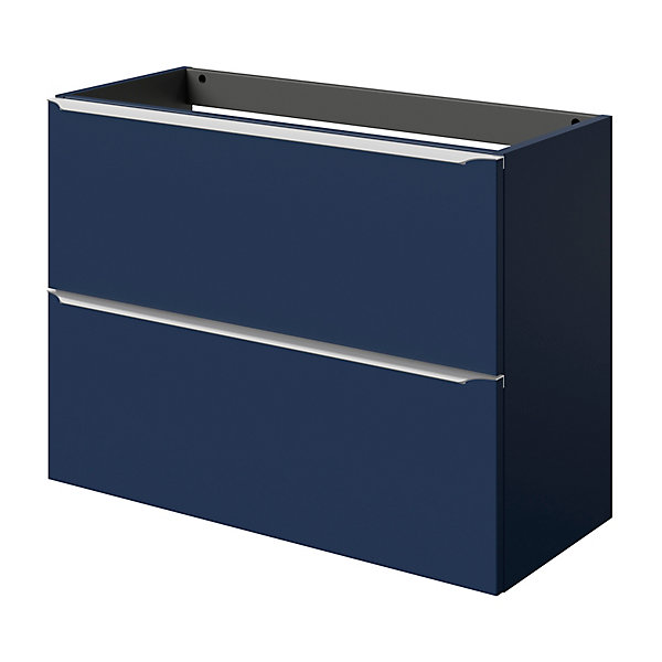 Meuble sous vasque suspendu faible profondeur bleu nuit mat l.80 x H.60 x P.36 cm, GoodHome Imandra