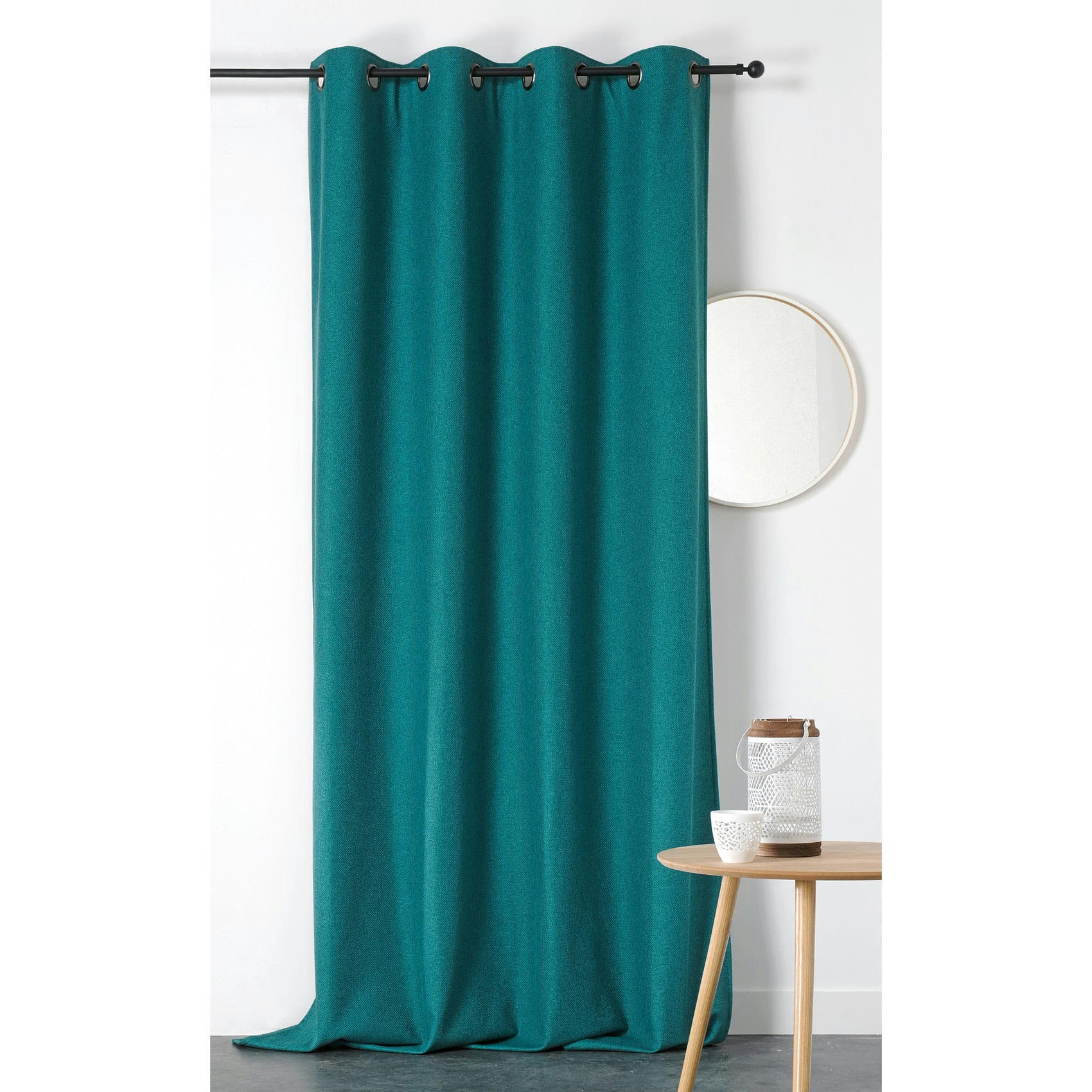 - Rideau obscurcissant et isolant boreal polyester bleu paon 140x260 cm