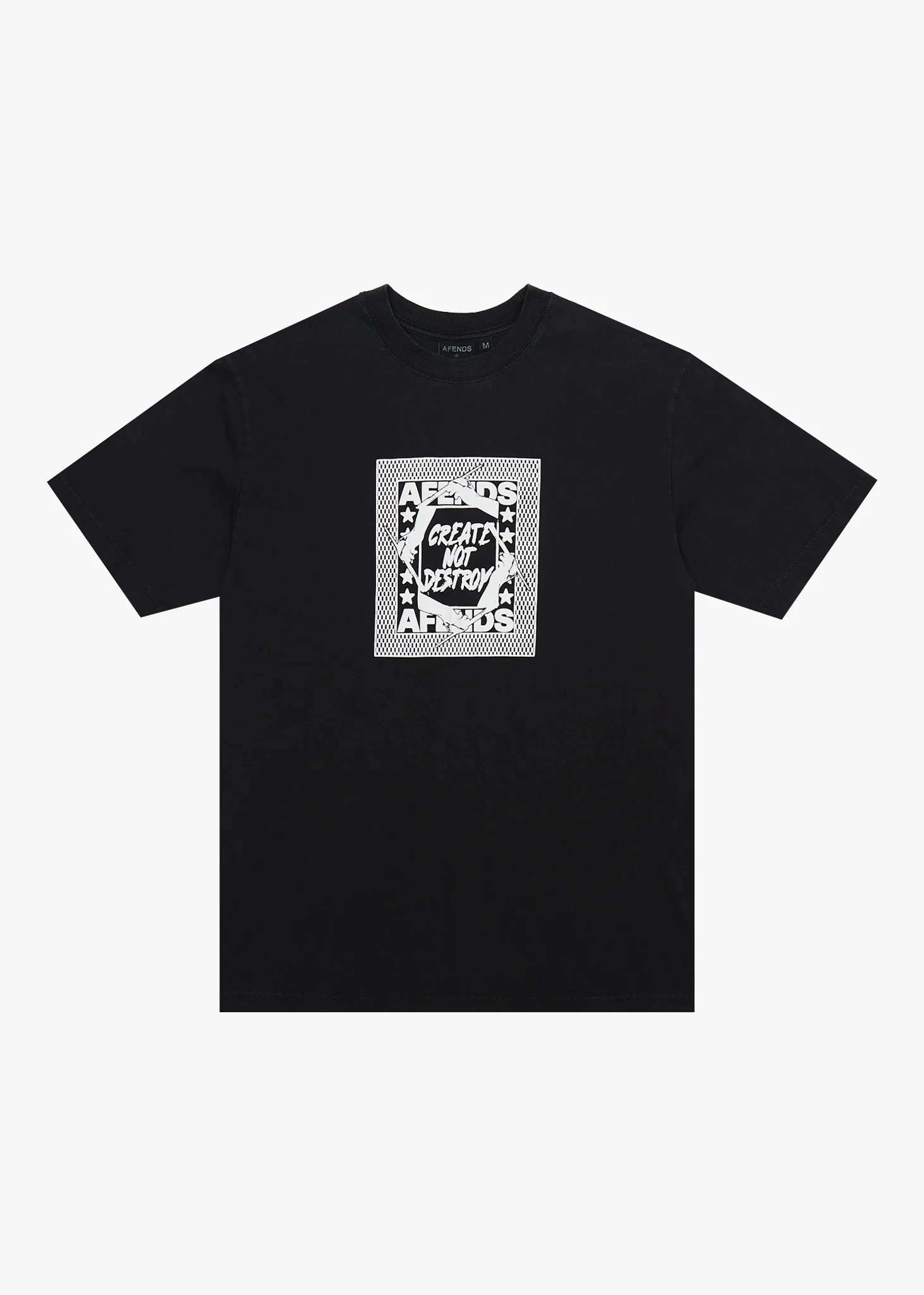 AFENDS Mens Painter - Retro Tee - Stone Black