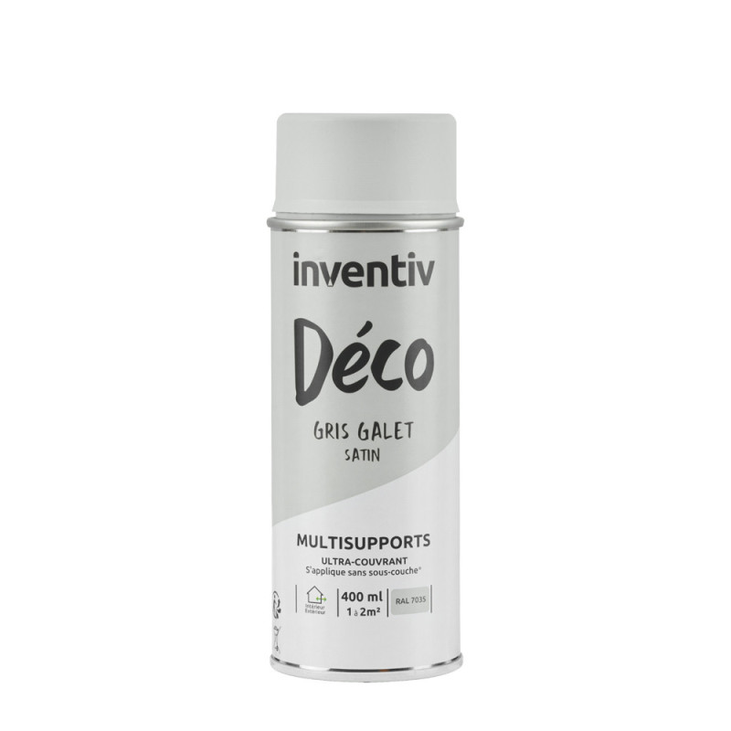 Peinture multisupports Déco gris galet satin 0,4 L INVENTIV