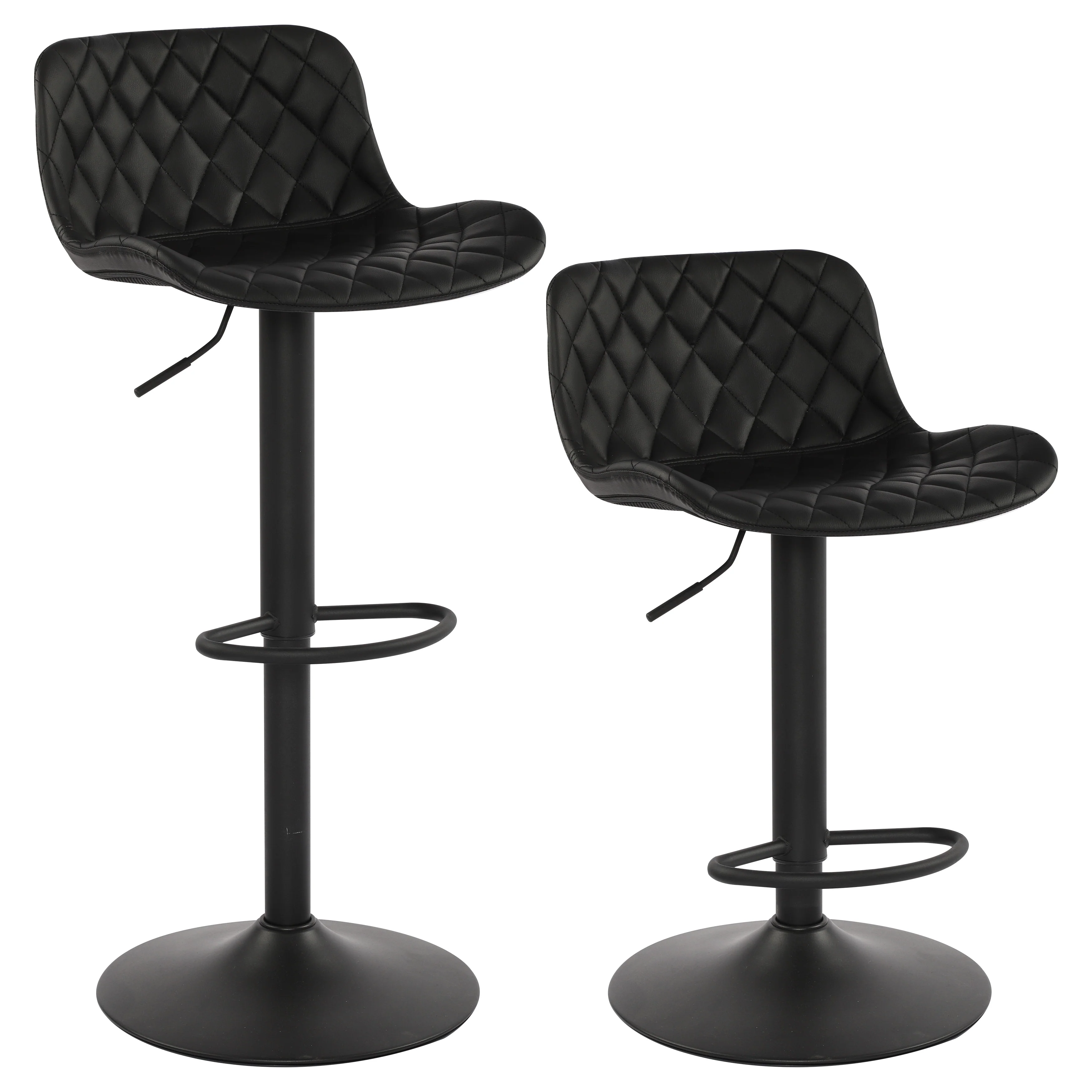 Faux Leather Adjustable Barstools Upholstered Counter Bar Pub Height Stools