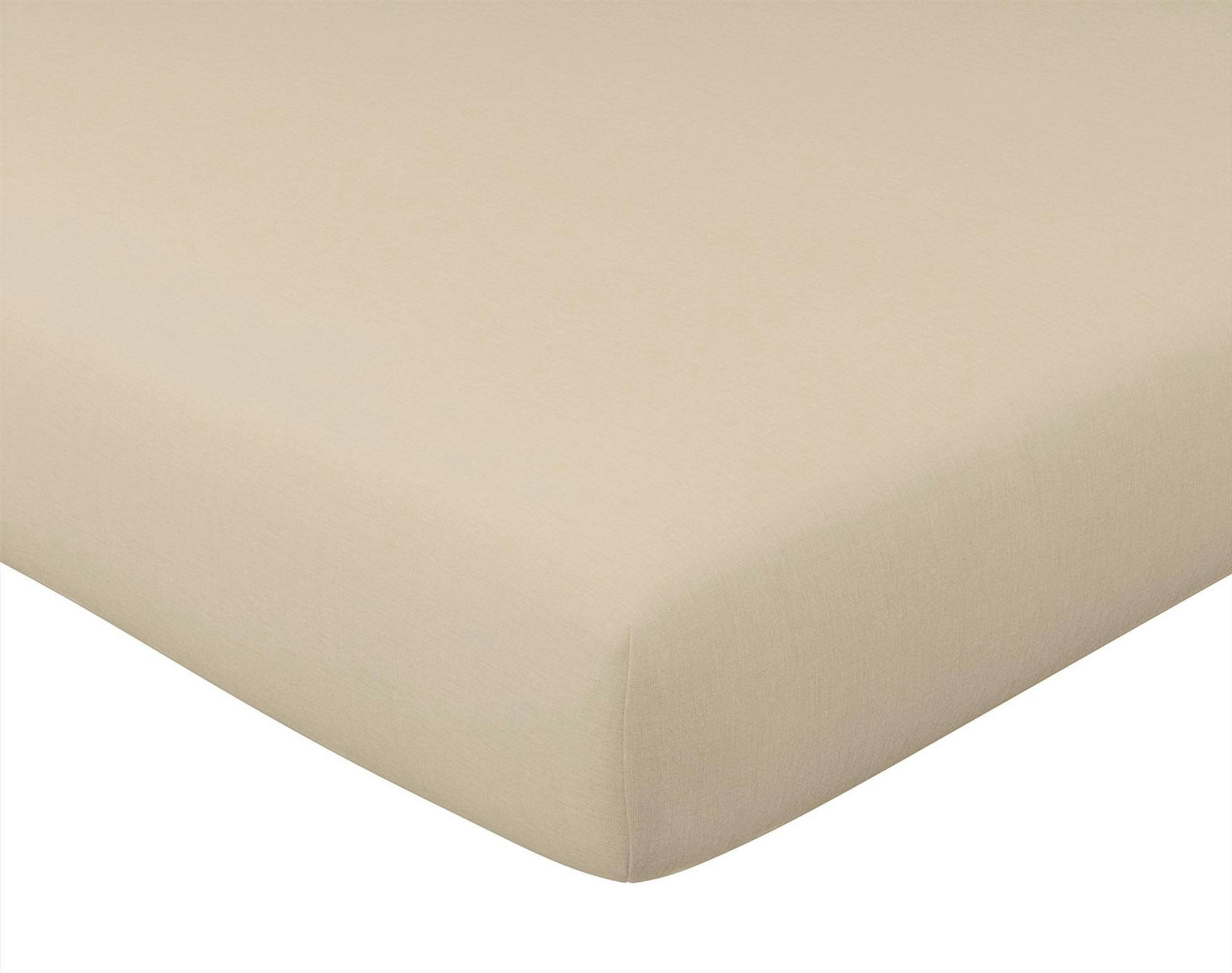 GAMME UNIE LIN PRÉLAVÉ - Drap-housse 180x200x28 blanc craie en lin