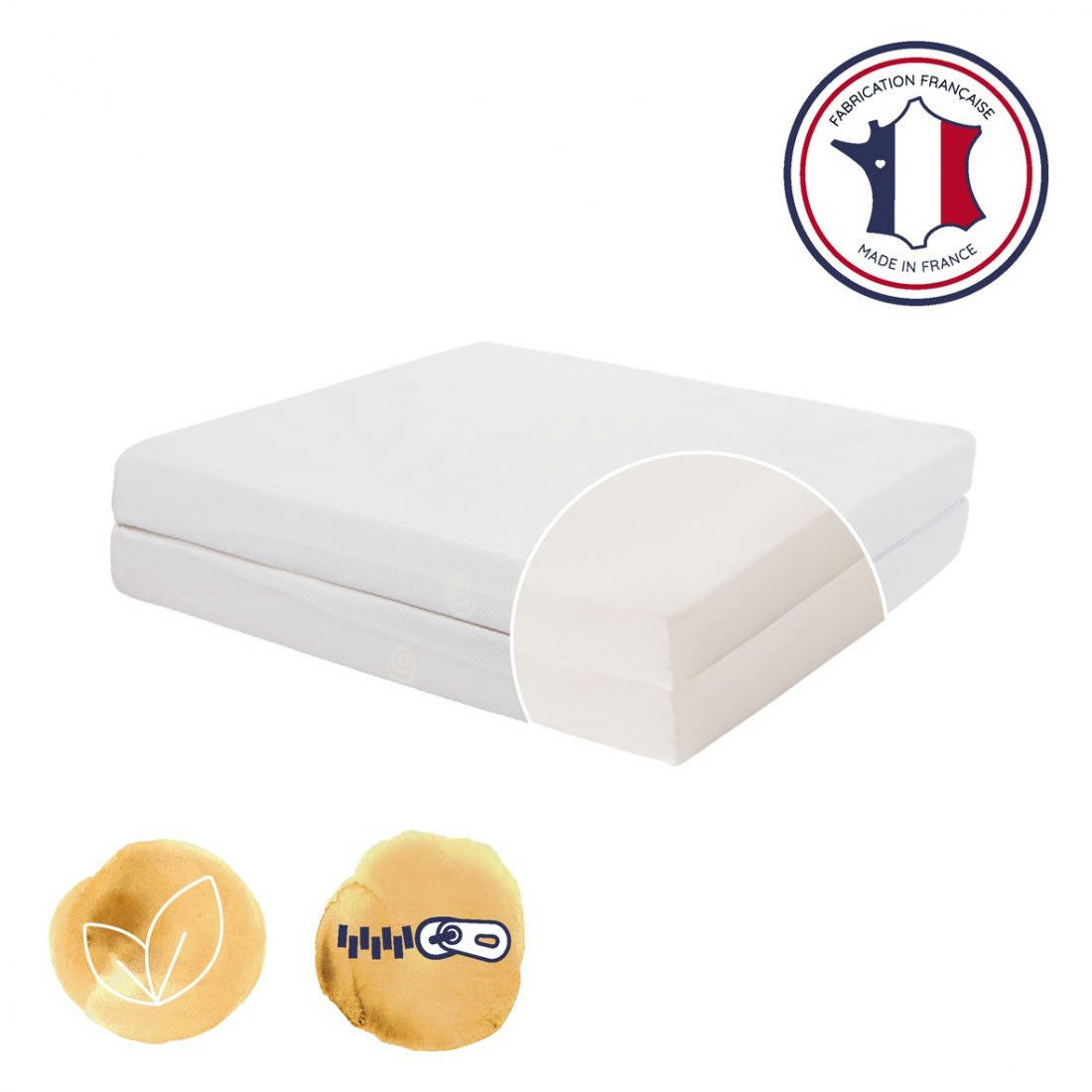 MATELAS - Matelas pliant 60x120x7 blanc
