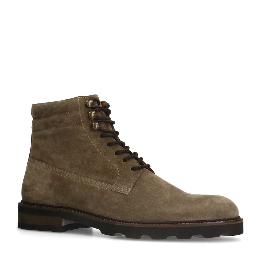 Manfield Taupe suède veterboots