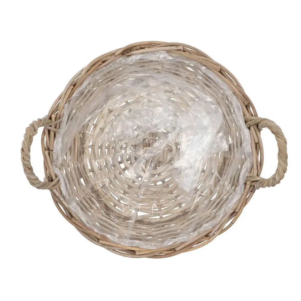 DK Design Plantenmand - Ivy - binnenzak - rotan - B35 x H13 cm