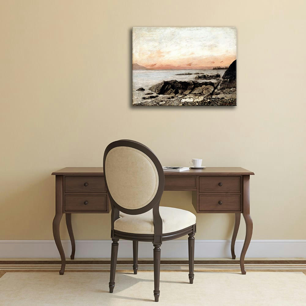 - Tableau - Le Coucher Du Soleil. Vevey, Suisse - Gustave Courbet 60x75