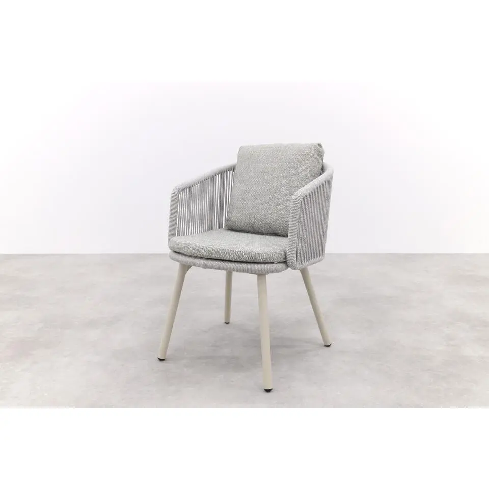 VDG Ohio dining chair aluminium/rope - mokka