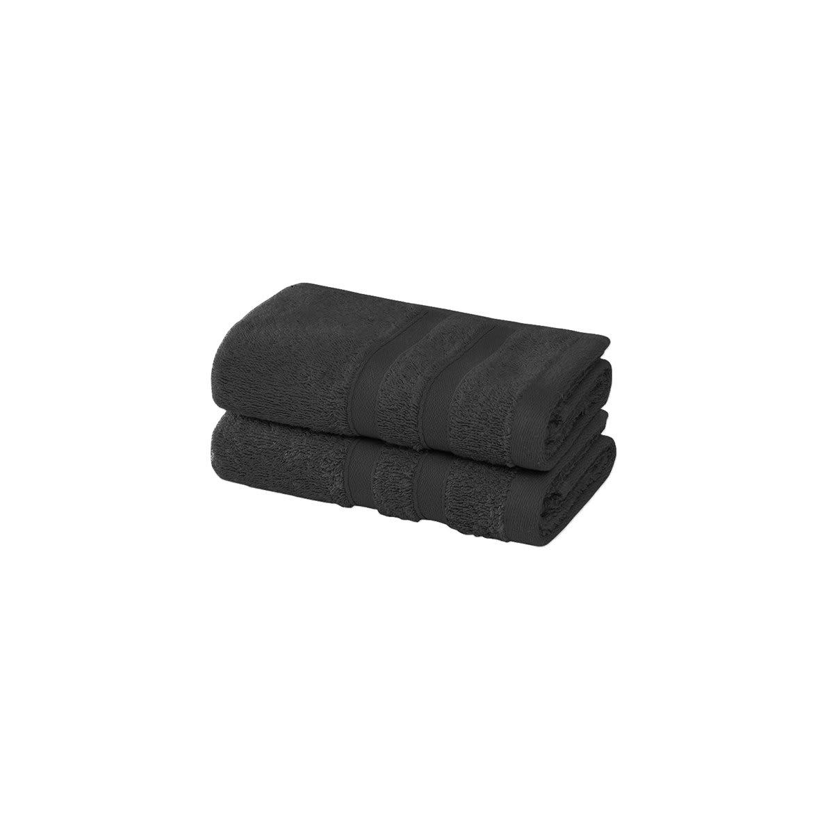 ORGANIKA - 2 serviettes invité en coton bio Carbone 30x50 cm