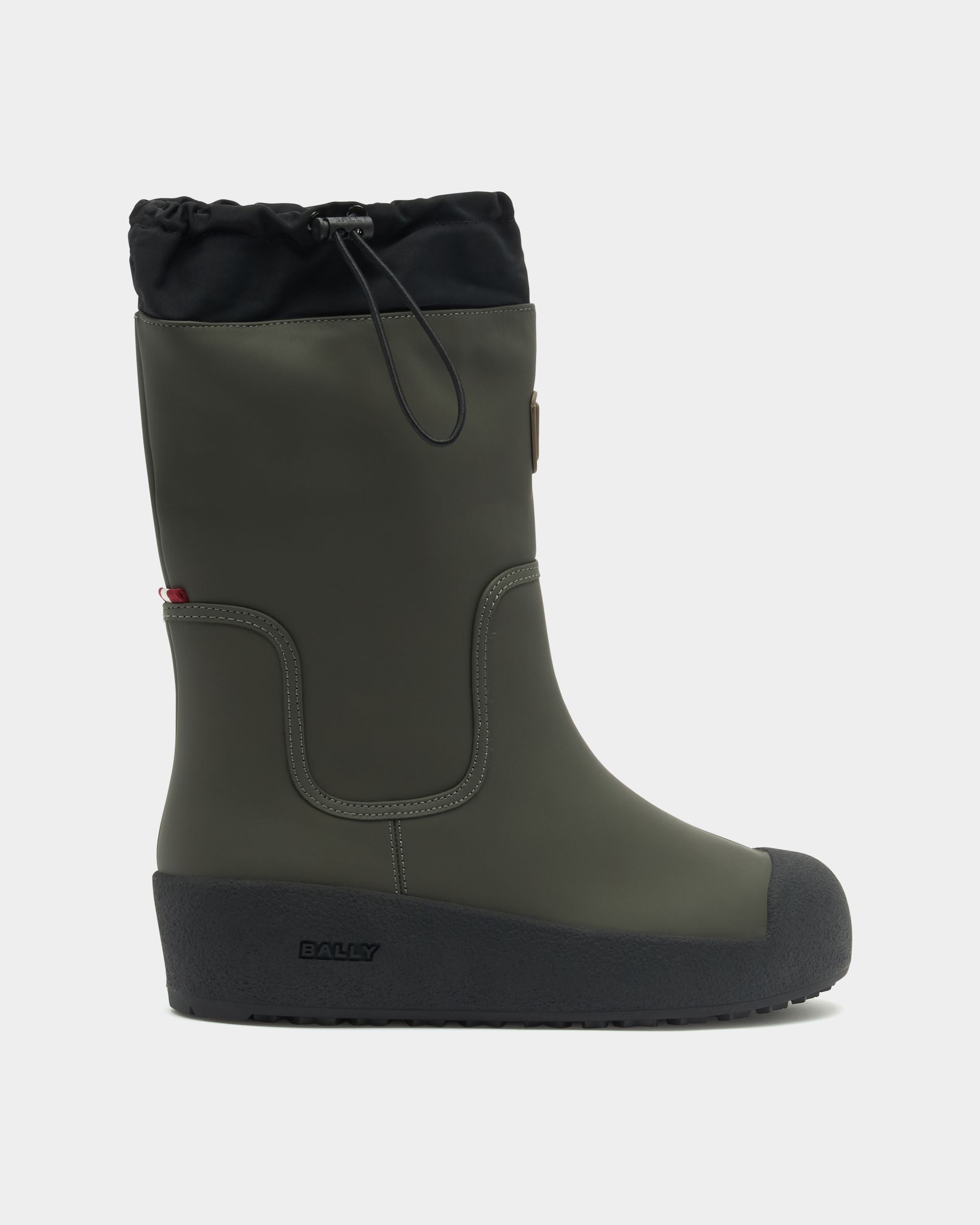Bally Curling Stiefel Aus Leder In Military Green Und Schwarz