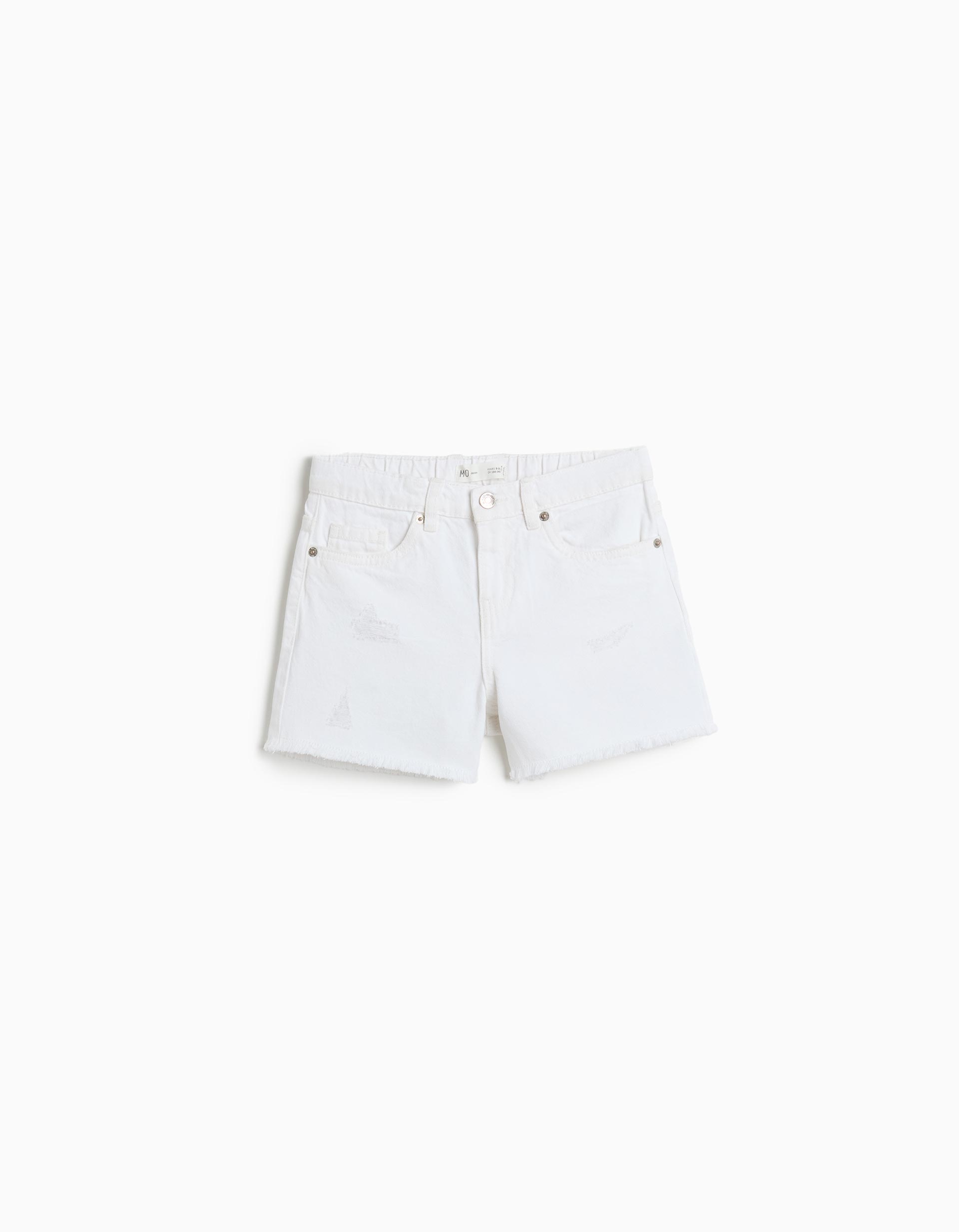 Calções de Ganga, Menina, Branco