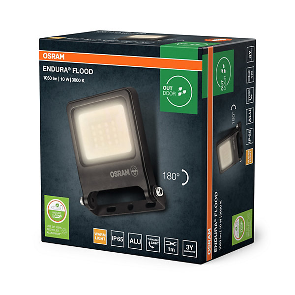 OSRAM Projecteur LEDENDURA FLOOD PC 10 W 3 000 K Gris