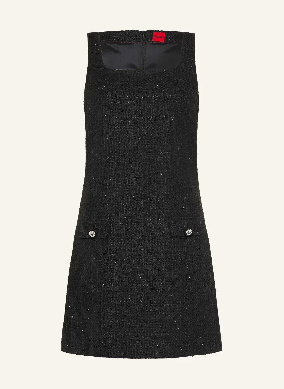 HUGO Bouclé-Kleid KALIFE mit Pailletten und Glitzergarn