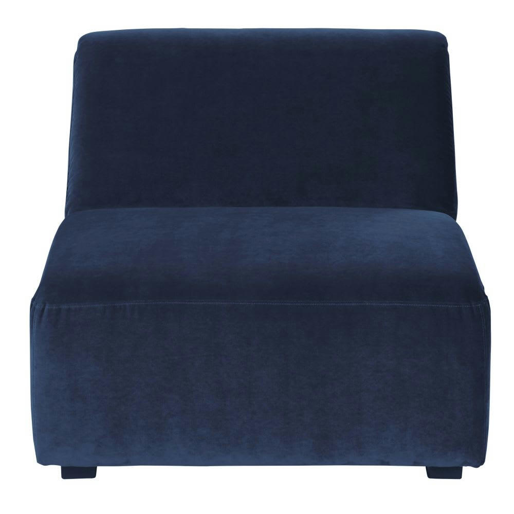 Virgile - Chauffeuse pour canapé modulable en velours bleu nuit