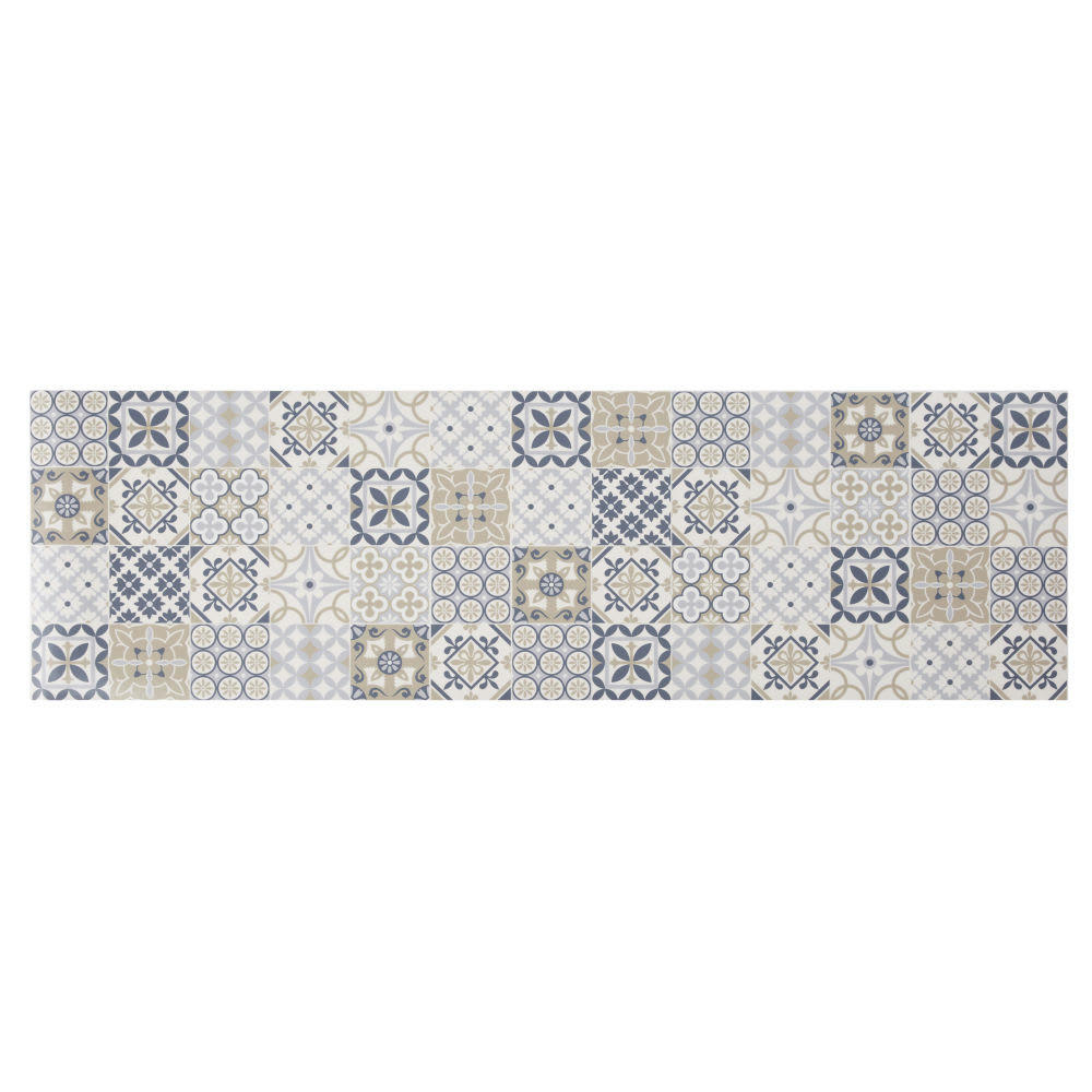 LISBOA - Tapis en vinyle motifs carreaux de ciment multicolores 60x199