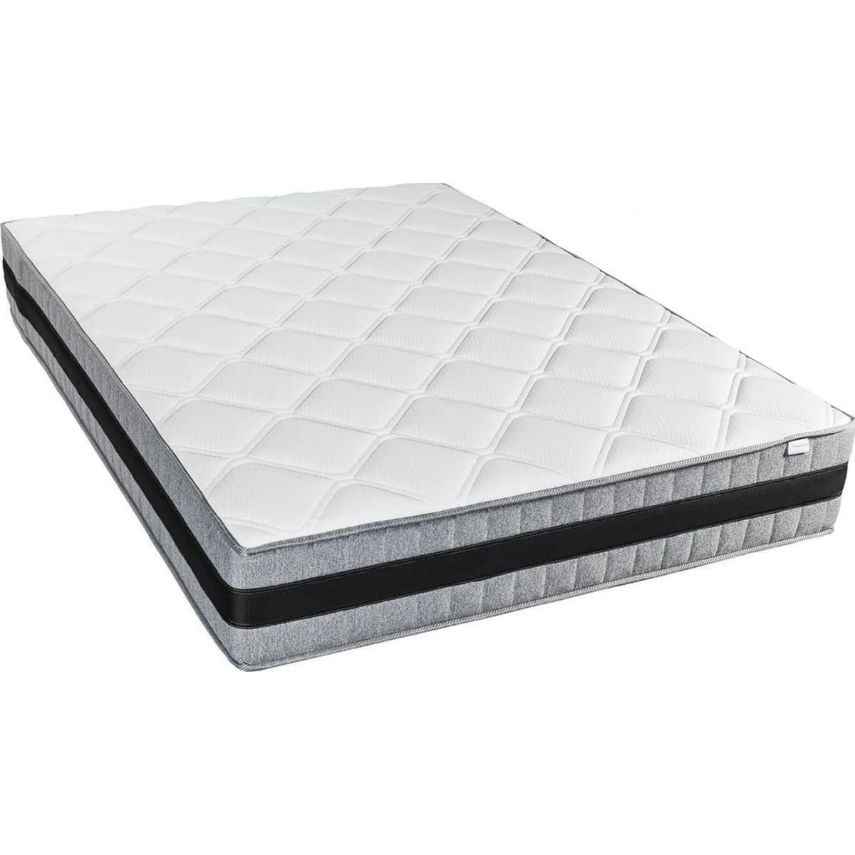 ENSEMBLE PACO - Ensemble lit effet chêne 160x200 + Matelas à mémoire de forme 25cm