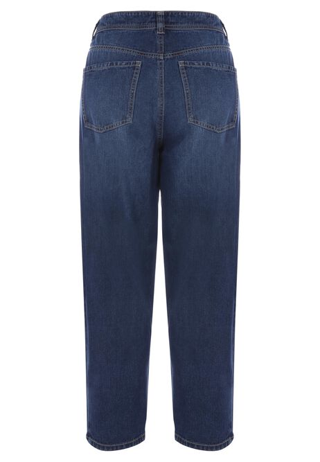 Womens Mid Blue Barrel Jeans