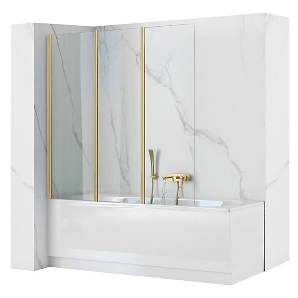 Pare-Baignoire Rea Agata-3 120 Brush Gold