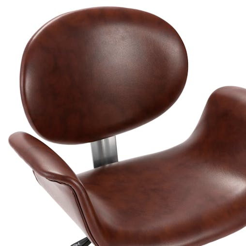 NNEVL Swivel Office Chair Brown Faux Leather