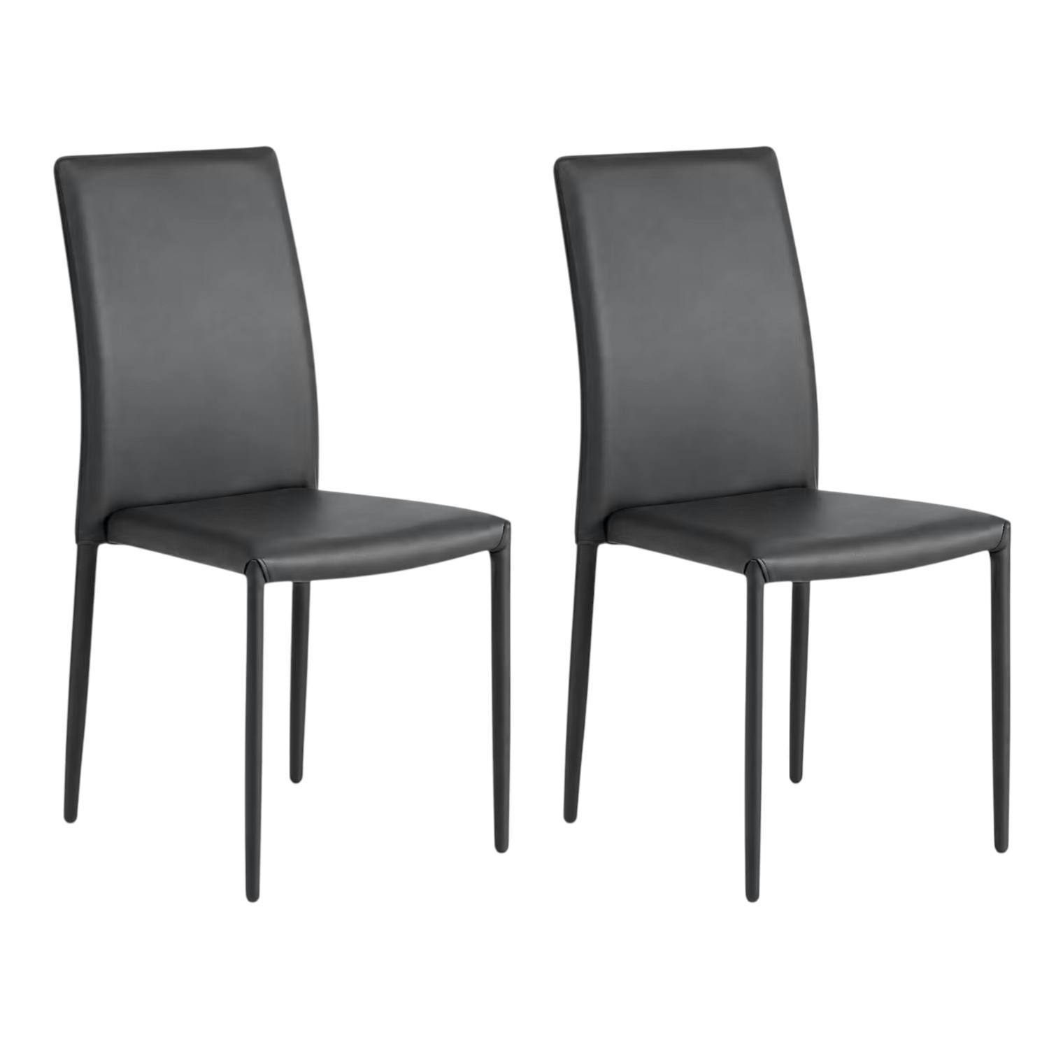 Chaise de salle à manger grise moderne (lot de 2) LORA