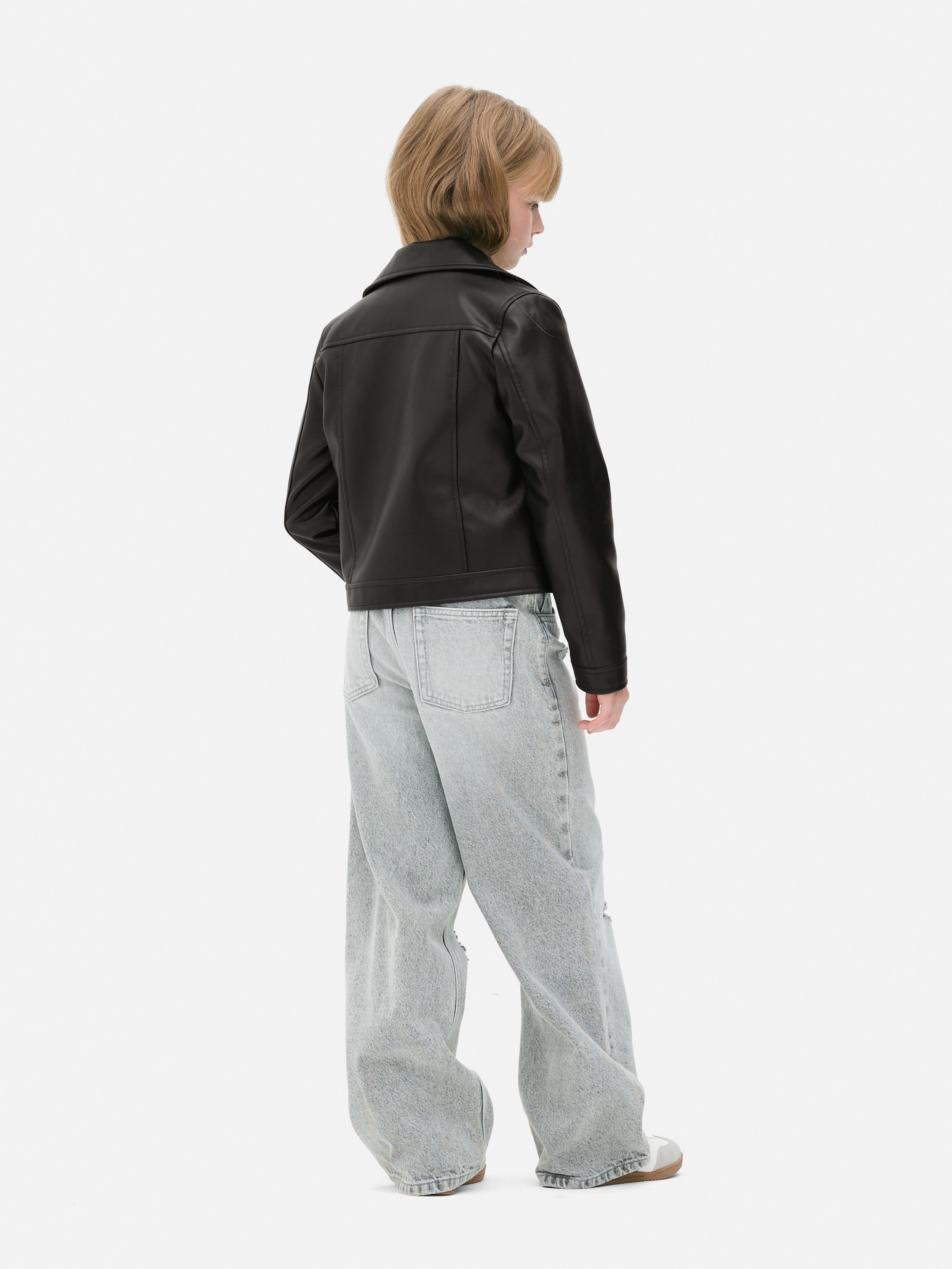 7-15yrs | Faux Leather Biker Jacket