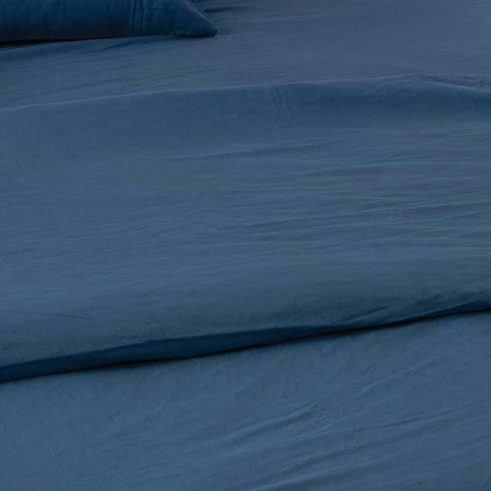 - Taie d'oreiller en coton lavé bleu pétrole 50x70 cm