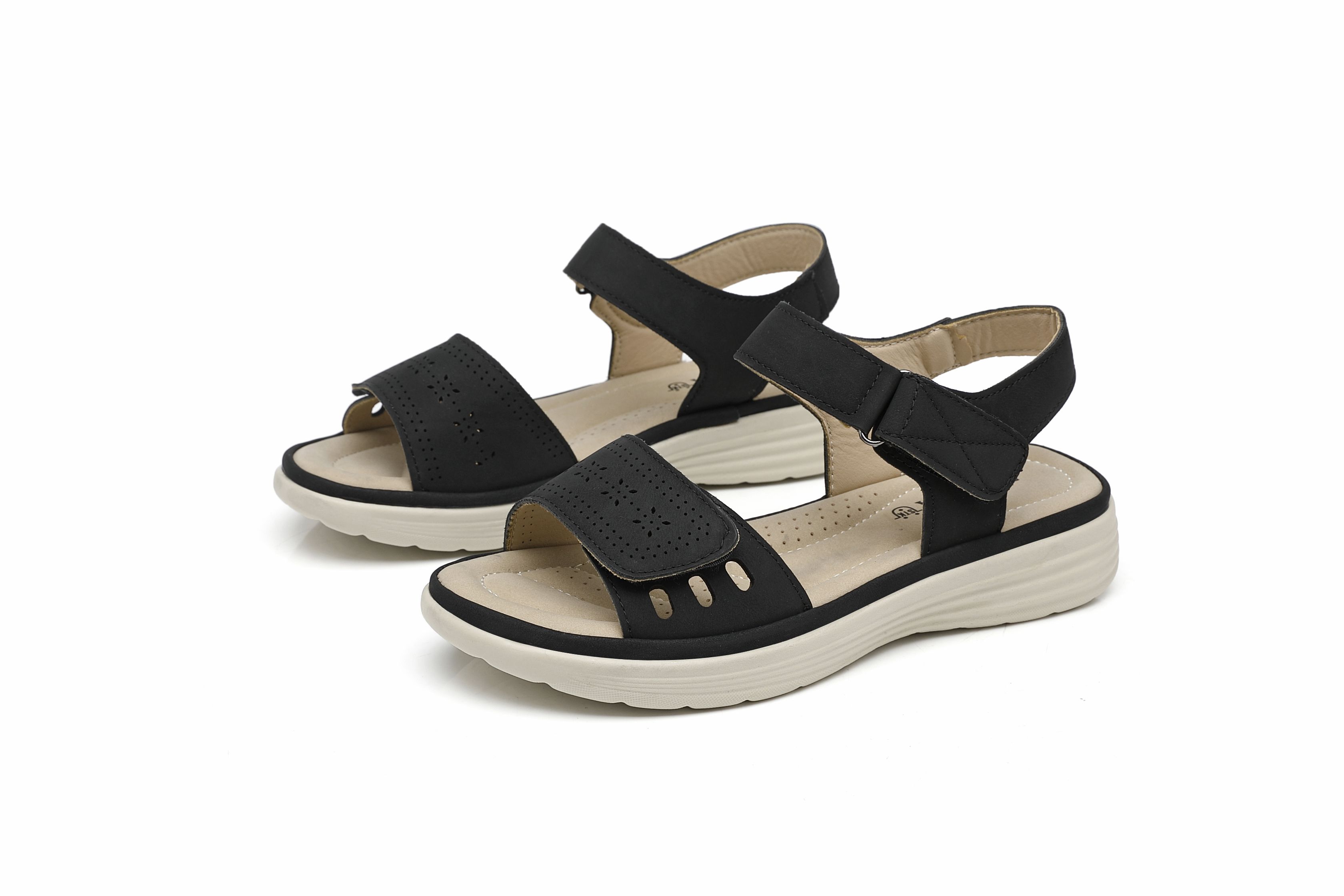 IVACHY Adjustable Strap & Cushioned hook and loop Comfort Wedge Sandals