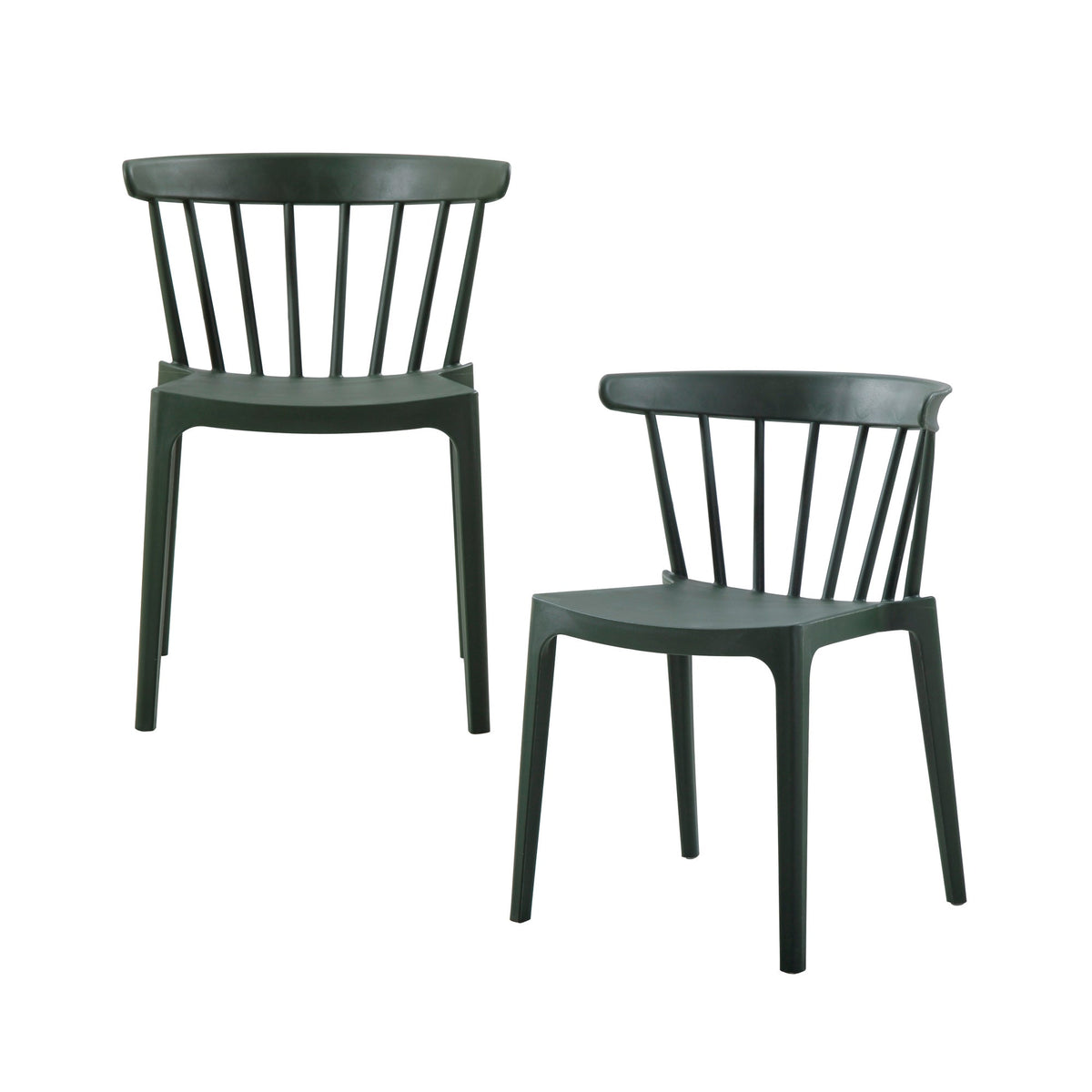 WOOOD tuinstoel Bliss - Kunststof - Army Groen - Set van 2