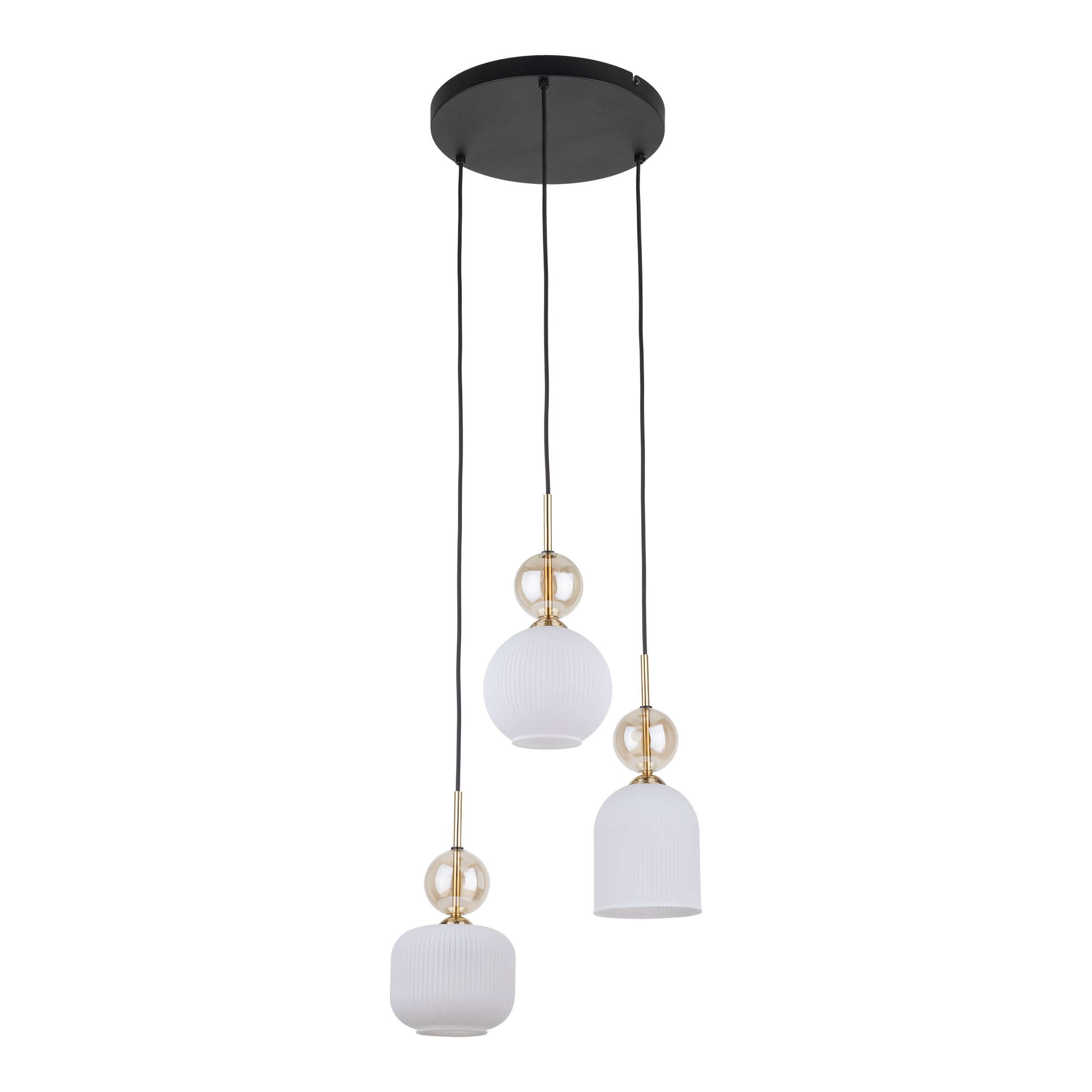 Lampa Wisząca Na Kole Tk Lighting Sophia Koniakowe Kulki Klosz Ryflowane