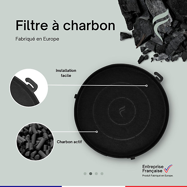 2 Filtres à Charbon pour Hotte Falmec - 114163, Type 6, Type C, 103050091 - 170mm