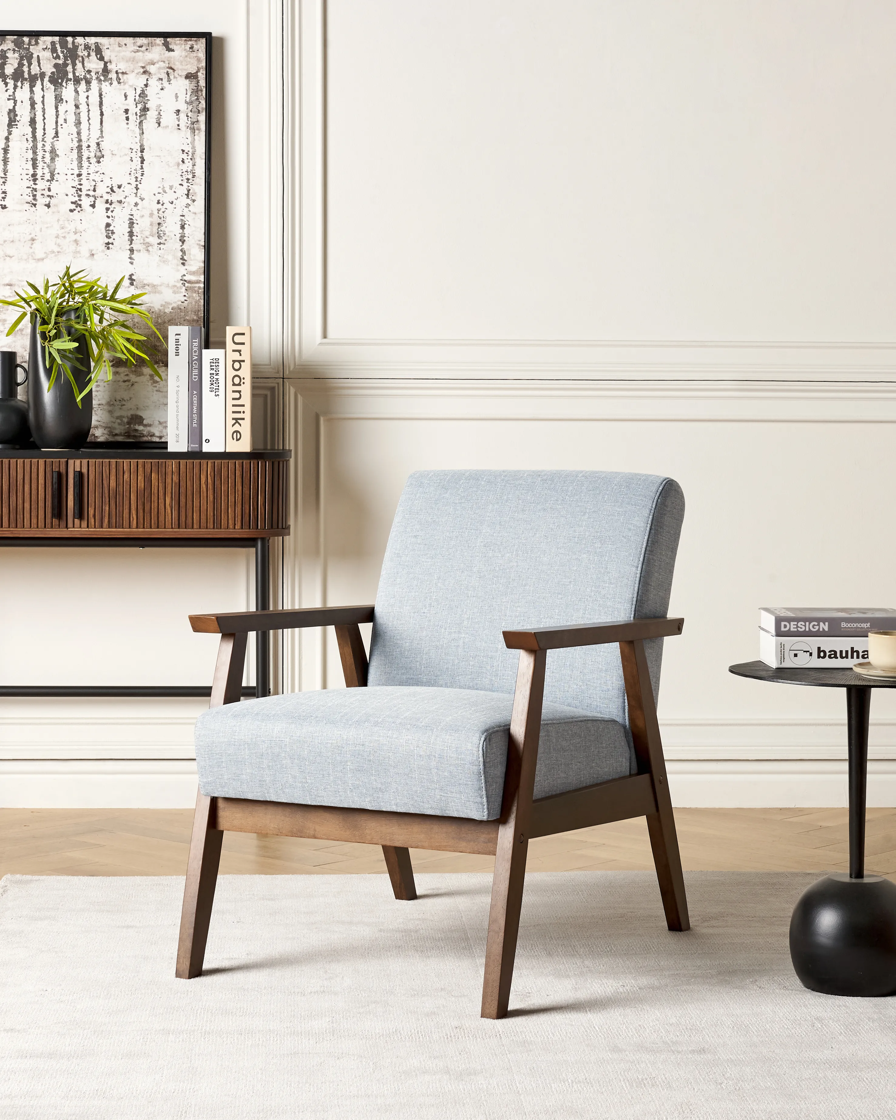 Armchair ASNES Fabric Light Grey