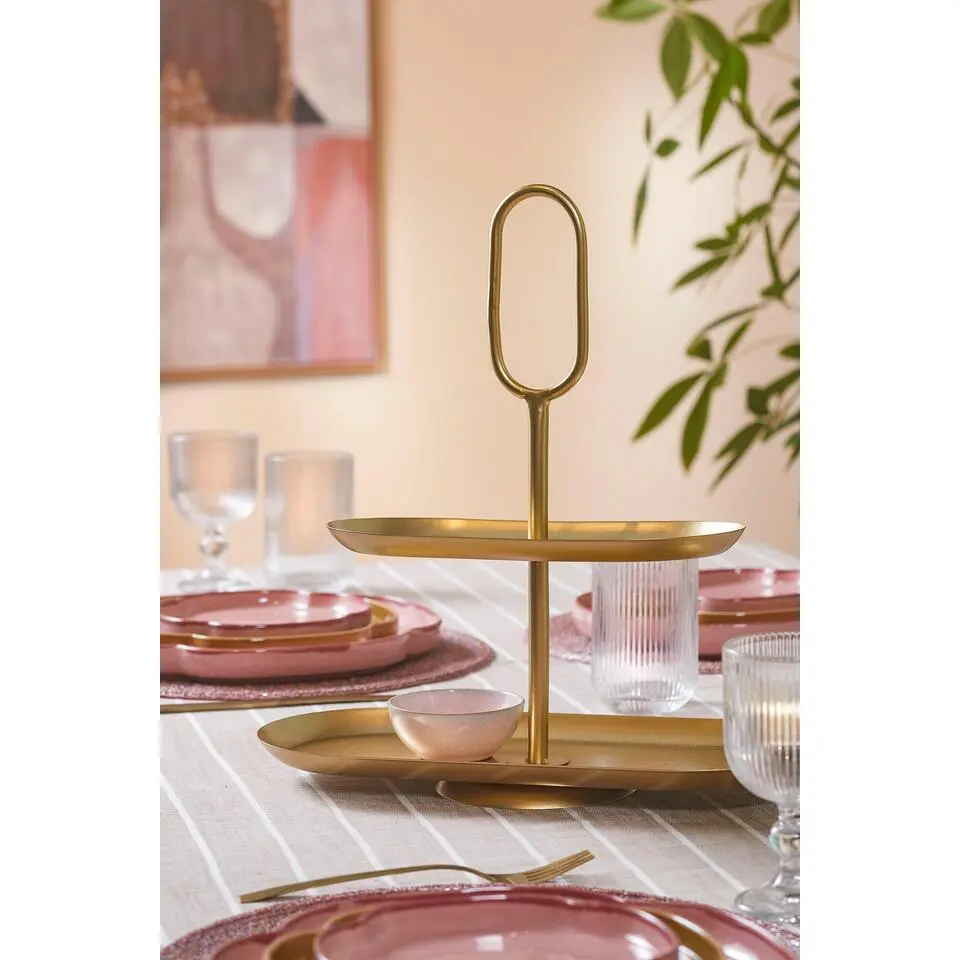 Mica Decorations Rama Etagere 2 Laags - L38 x B17 x H37 cm - Goud