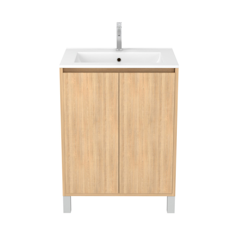 Meuble sous-plan Atos avec portes chêne clair 60 cm AURLANE
