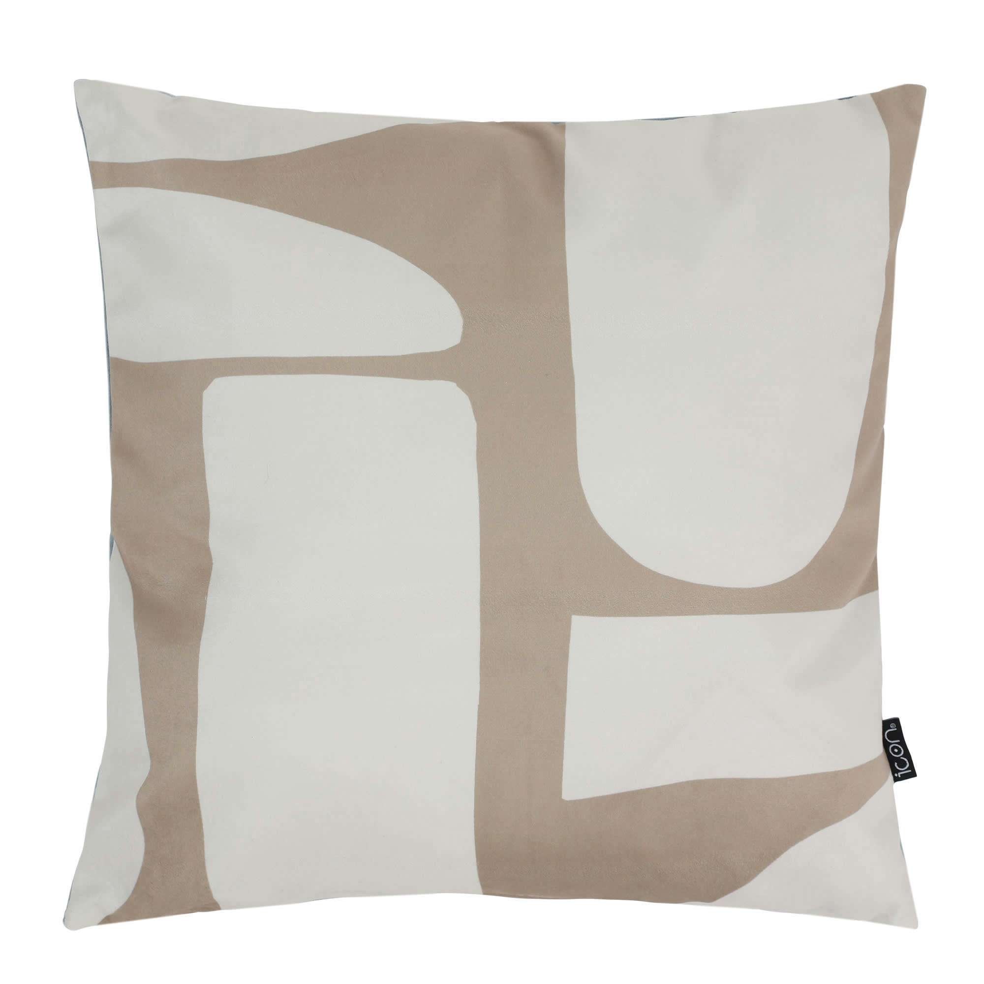 - Coussin en velours à motif abstrait beige
