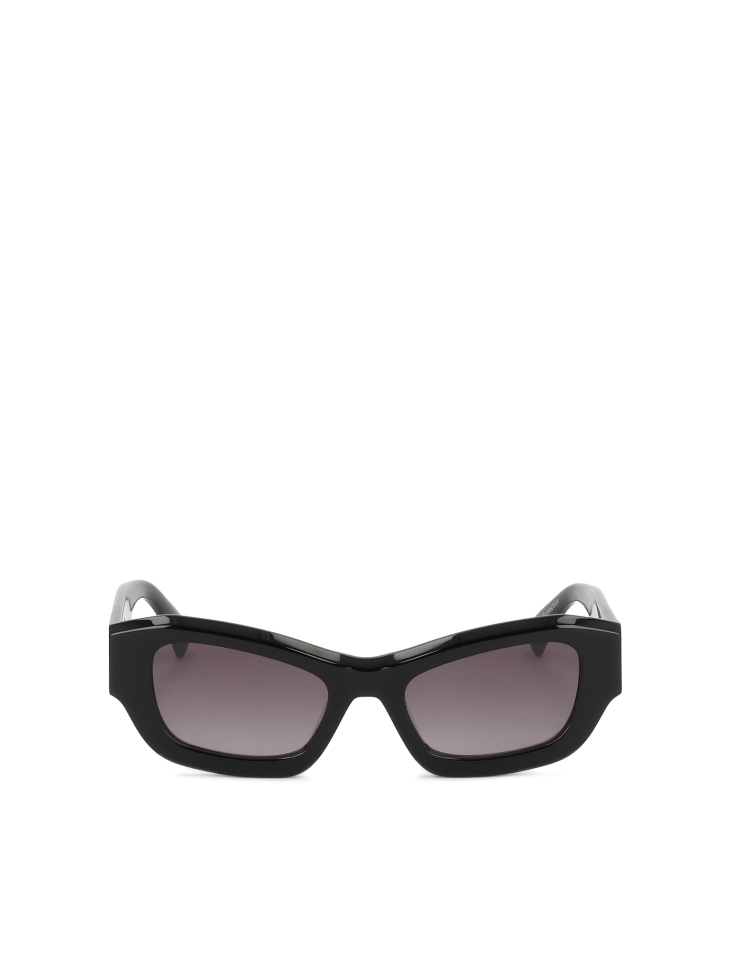 Black glasses with gold monograms