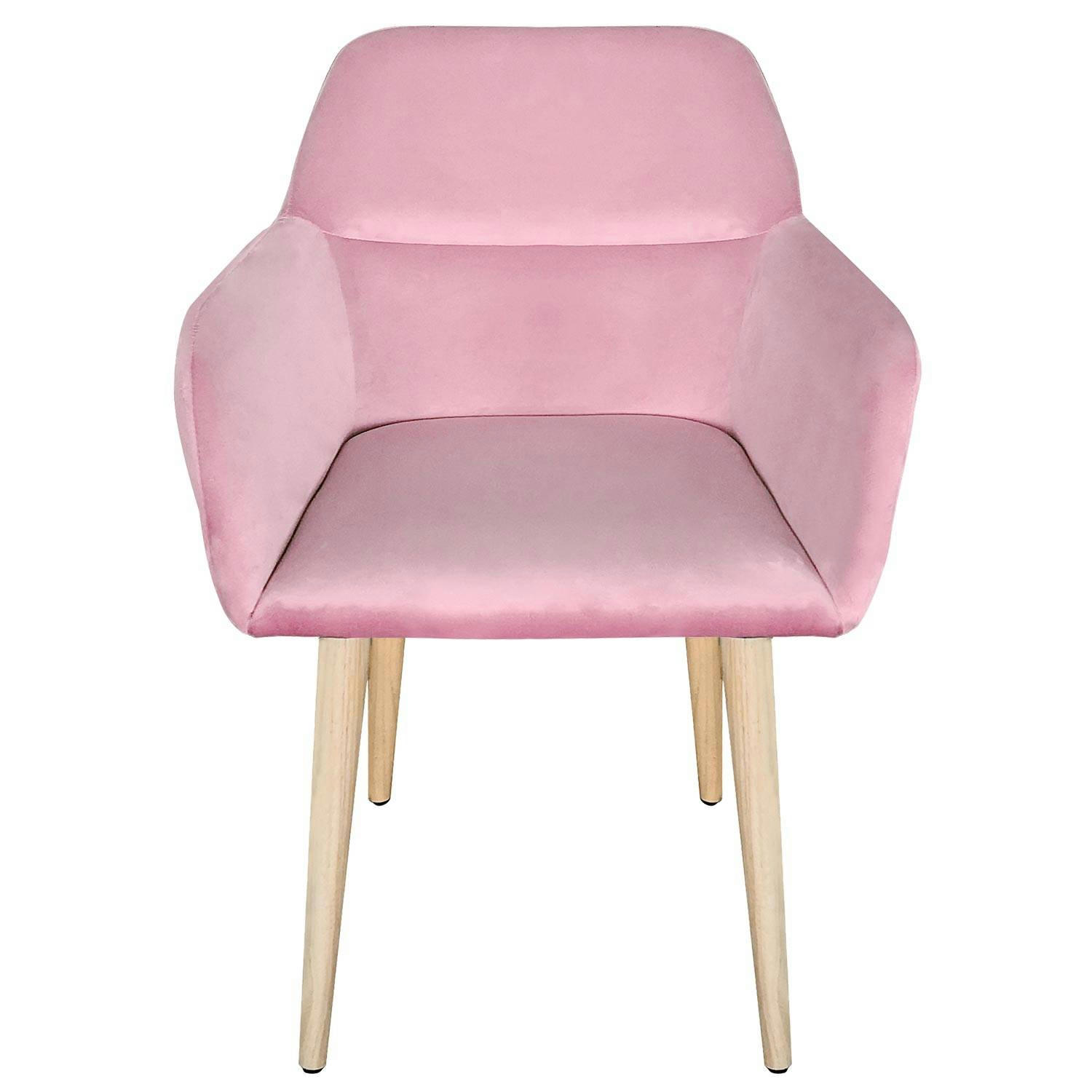 FRAYDO - Fauteuil scandinave velours rose