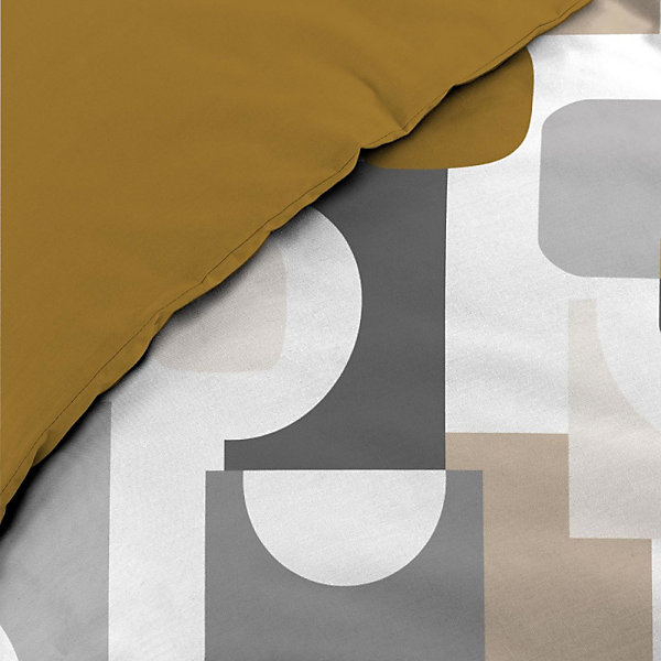 Housse de couette 240x220   2 taies GEOMELO ocre
