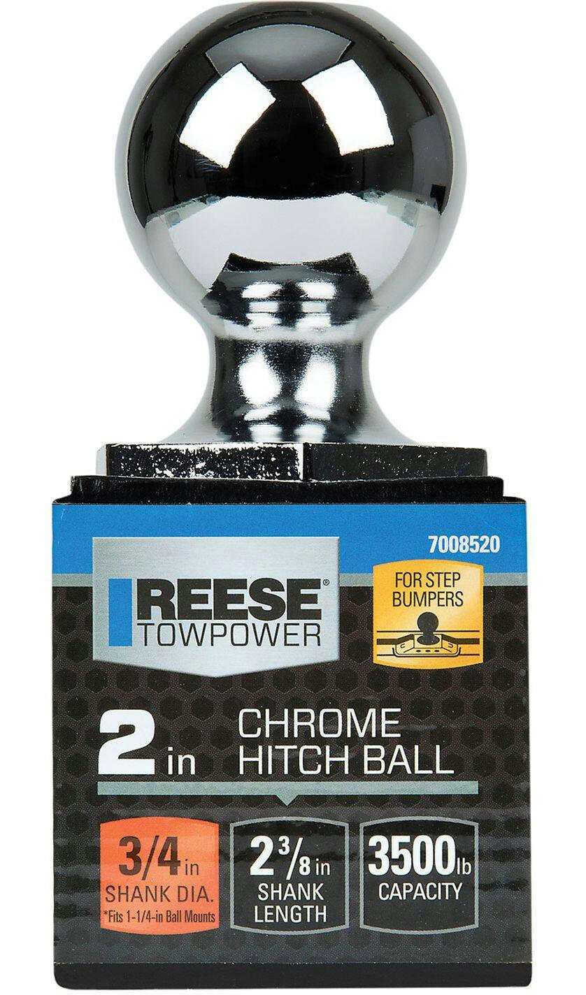 REESE Towpower Chrome Interlock Hitch Ball, 2-in
