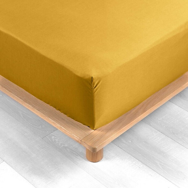 Drap Housse Percale Bonnet 30 Cm 190x90cm jaune
