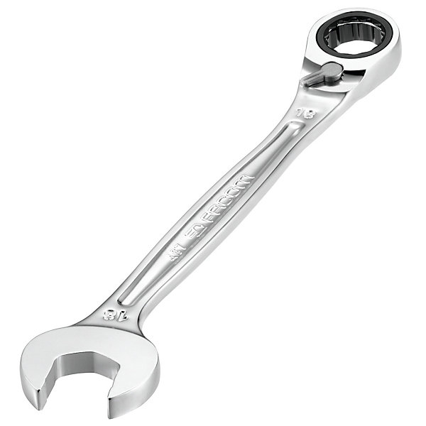 FACOM Clé Mixte à Cliquet Plate 17 mm - 467B.17 - Compact Et Réversible Par Levier