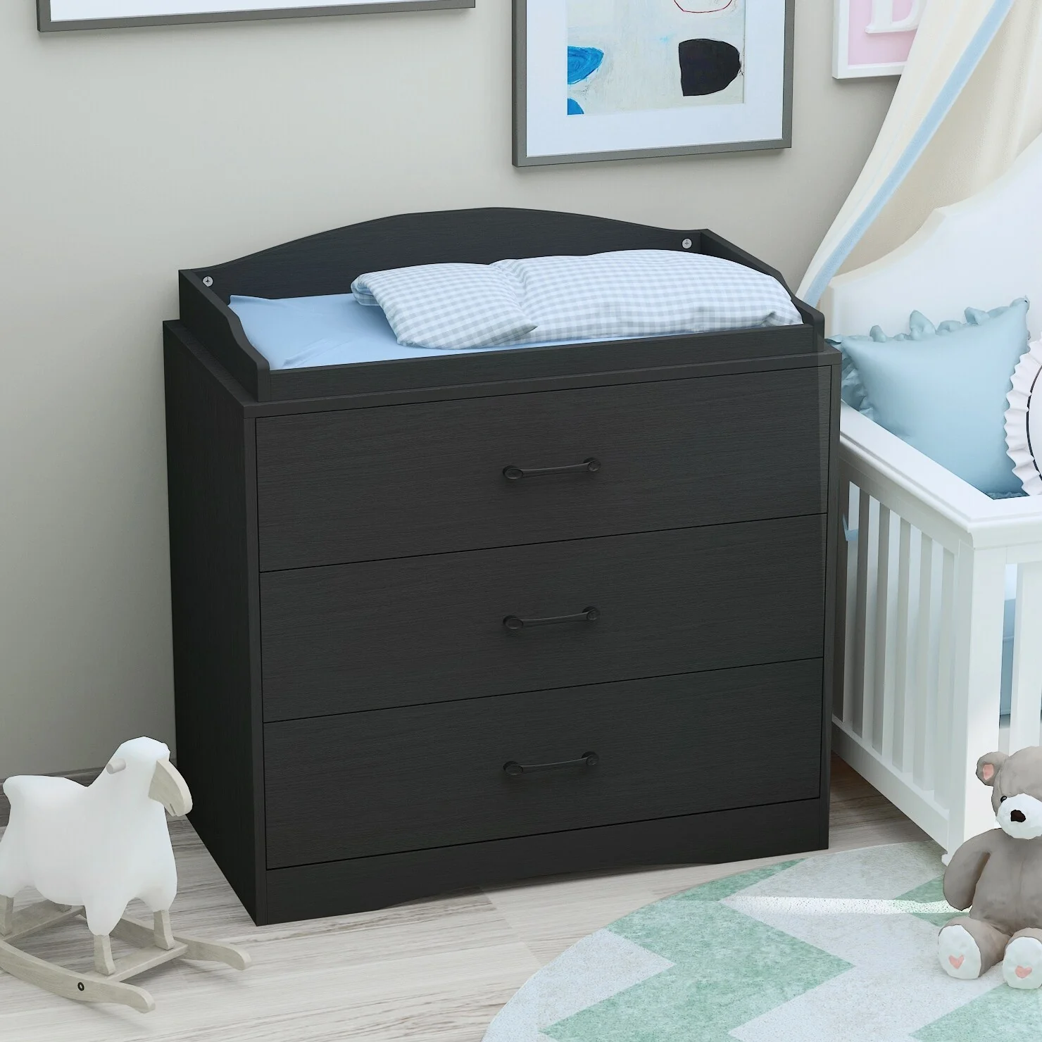 3-Drawer Dresser With Changing Top