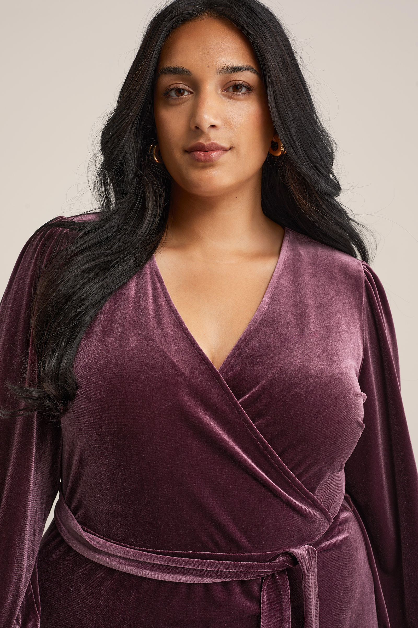 Dames Midi velvet jurk - Curve